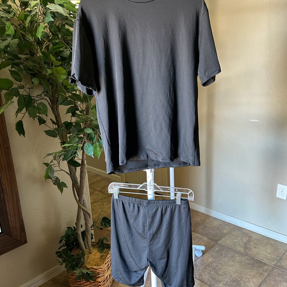 Women Black biker shorts Set